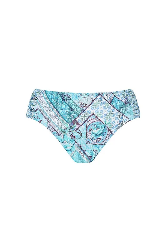 Women’s bikini bottoms slate modern -Whitehaven Side Ruched Mid Bikini Bottoms