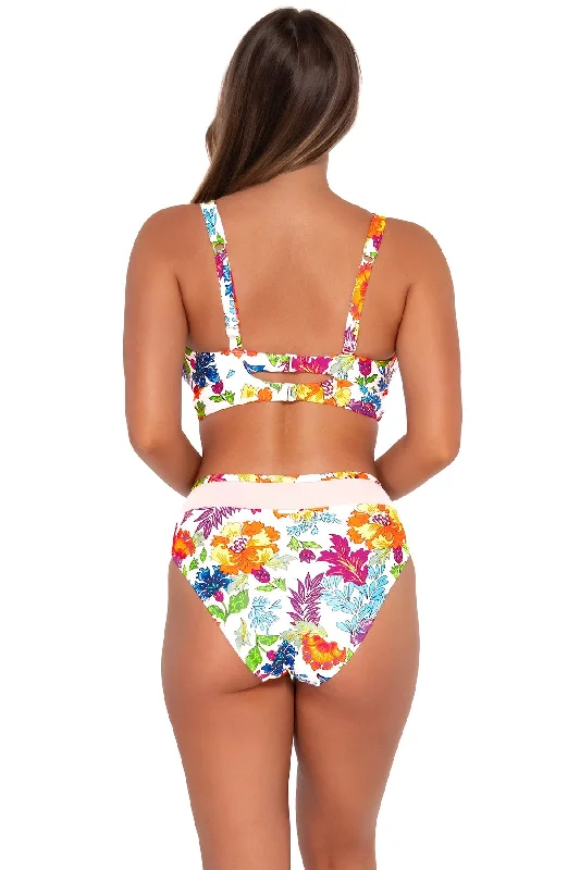 Women’s bikini bottoms sunblock ready -Sunsets Camilla Flora Annie High Waist Bottom