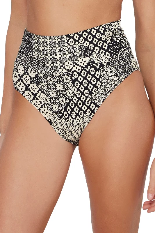 Women’s bikini bottoms square cut -Sunsets Venice Seagrass Texture Hannah High Waist Bottom