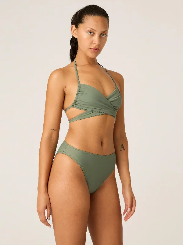 ladies bikini top high curve -Swimwear Multiway Bikini Top Oasis Green