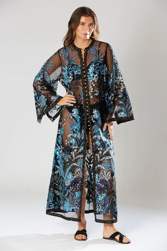 Women’s cover-up starry night -Basima Sequin Caftan