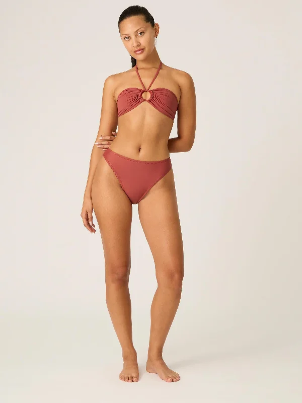 ladies bikini top webbed straps -Swimwear Multiway Bikini Top Sahara Red