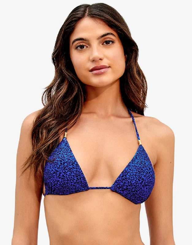 ladies bikini top full hues -Tita Blue Shaye T-Back Bikini Top - Blue