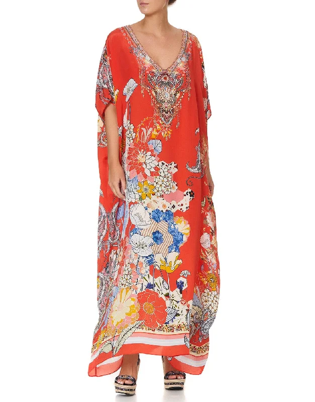 250条女士罩衫长尾词（英文显示）：Paisley in Patches V Neck Kaftan