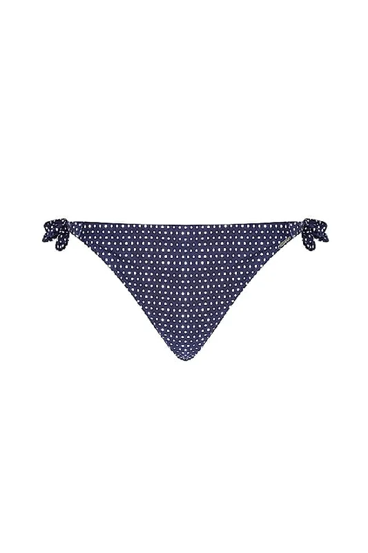 Women’s bikini bottoms midnight magic -Navy & White Dots Tie Side Swim Pant Bikini Bottoms