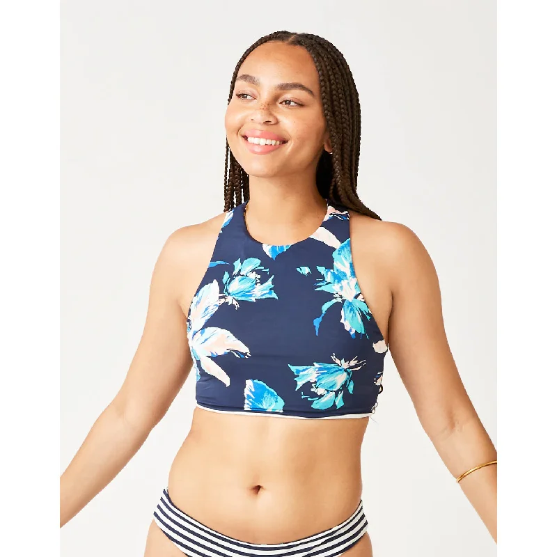 ladies bikini top bleach resistant -Carve Sanitas Reversible Top: Stargazer/Navy Stripe