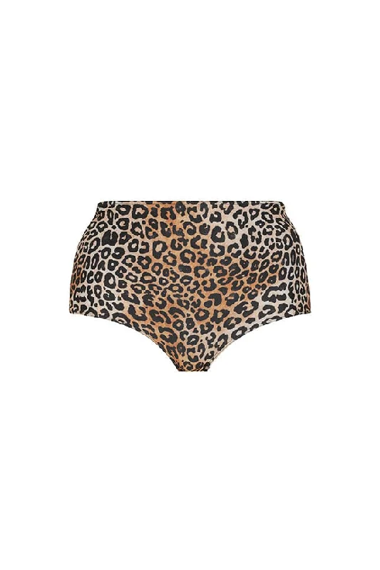 Women’s bikini bottoms sky light -Leopard High Waisted Bikini Bottoms | Sustainable Swimwear