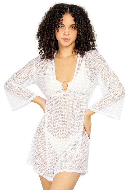 Women’s cover-up elegant flow -TUNIC WITH EMPIRE CUT & BELL SLEEVE - NAC