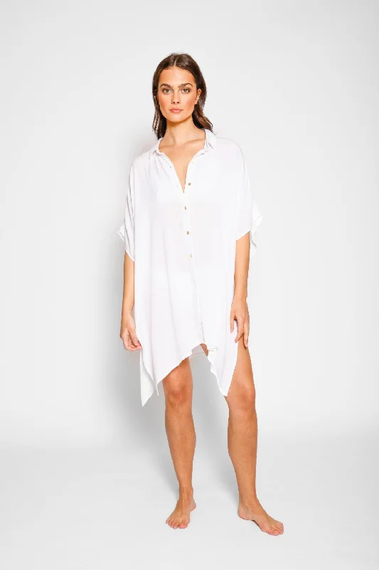 Women’s cover-up V-neck chic -Miami Big Shirt Dress