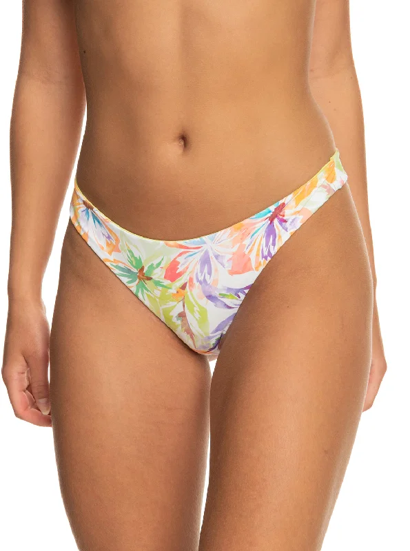 Women’s bikini bottoms resort vibe -Roxy Retro Revo Tanga Bottom-Snow White