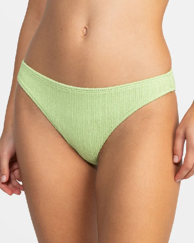 Women’s bikini bottoms ruffle detail -Roxy Aruba Moderate Bottom-Margarita