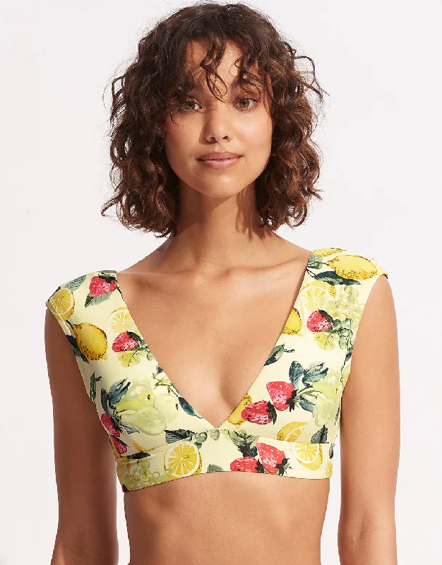 ladies bikini top UPF 30 -Lemoncello Cap Sleeve Bikini Top - Lemoncello