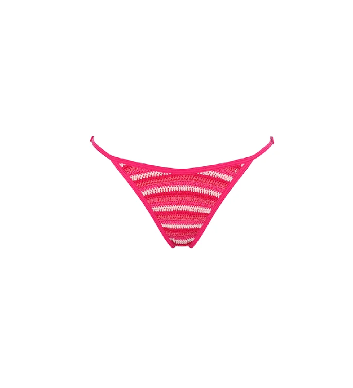 Women’s bikini bottoms cut-out flair -Cuba Fuchsia Bikini Bottom