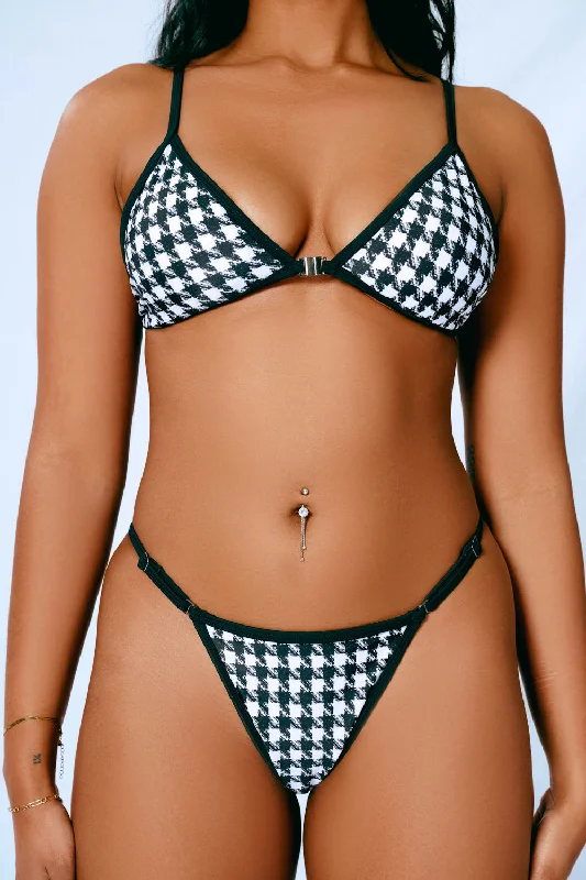 ladies bikini top nomadic style -HOAH Bikini Clasp Release Top - Houndstooth