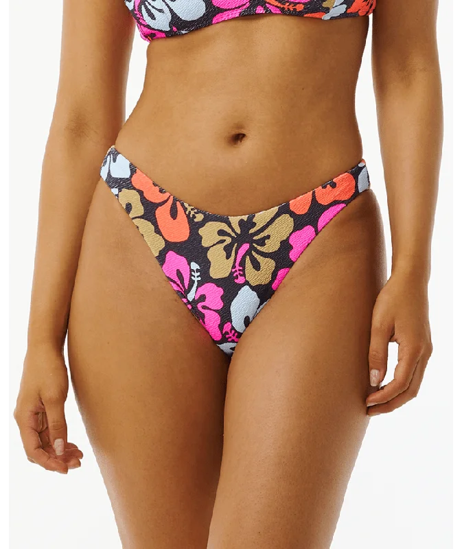 Women’s bikini bottoms cover-up combo -Rip Curl Hibiscus Heat Hi Cut Cheeky Bottom-Multi