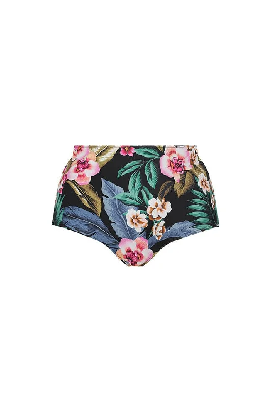 Women’s bikini bottoms ribbed edge -Waikiki High Waisted Bikini Bottoms