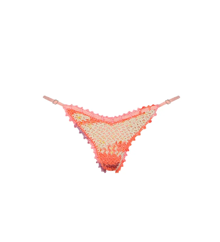 Women’s bikini bottoms deep sea blue -Kendall Pink Crochet Bikini Bottom