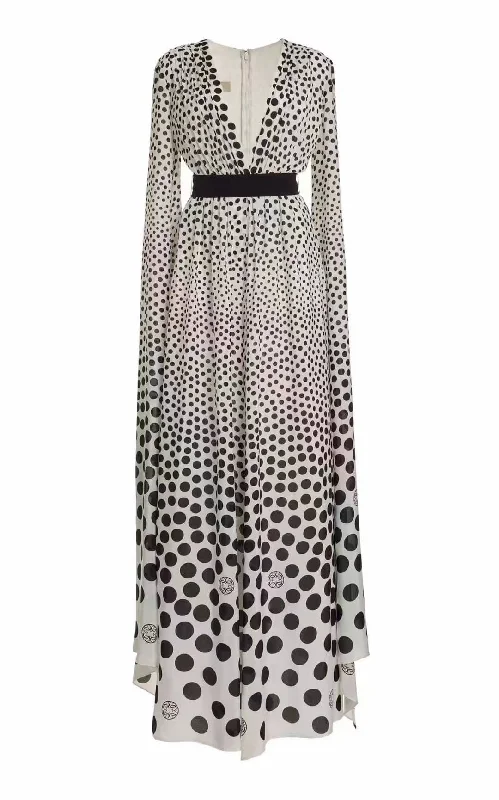 Women’s cover-up sheer black -Jessie Cape-detailed Dotted Maxi Dress