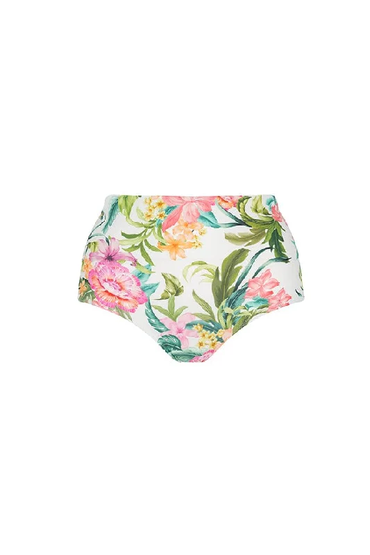 Women’s bikini bottoms rust charm -Bora Bora White High Waisted Bikini Bottoms