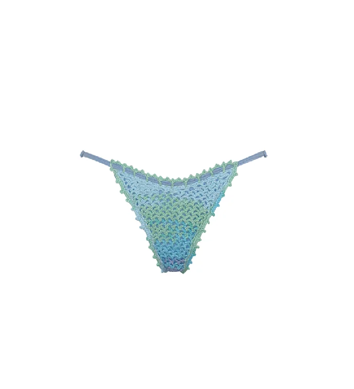 Women’s bikini bottoms artistic shine -Kendall Blue Crochet Bikini Bottom