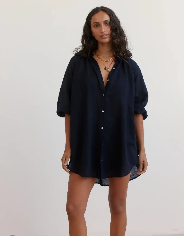 Women’s cover-up junior vibe -La Ponche Shirt Black