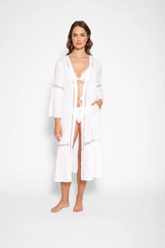 Women’s cover-up beach tote -Miami Luxe Long Sleeve Robe