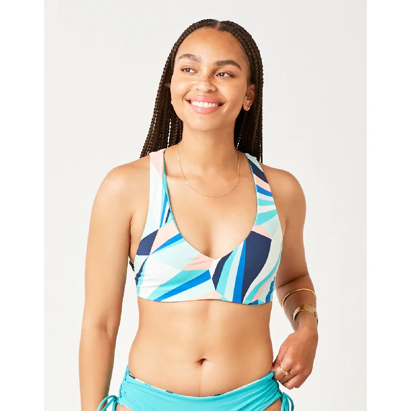 ladies bikini top bold straps -Carve La Jolla Reversible Top: Kaleidoscope/Ceramic