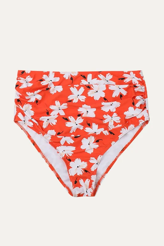 Women’s bikini bottoms yoga flow -Floral High Waist Maternity Bikini Bottom