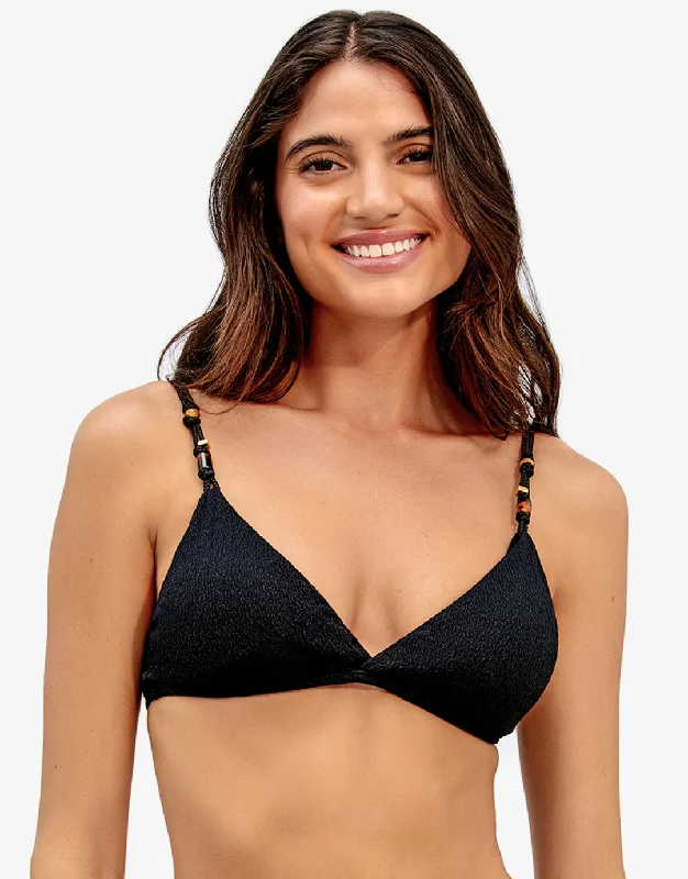 ladies bikini top hush style -Firenze Kira Flora Bikini Top - Black