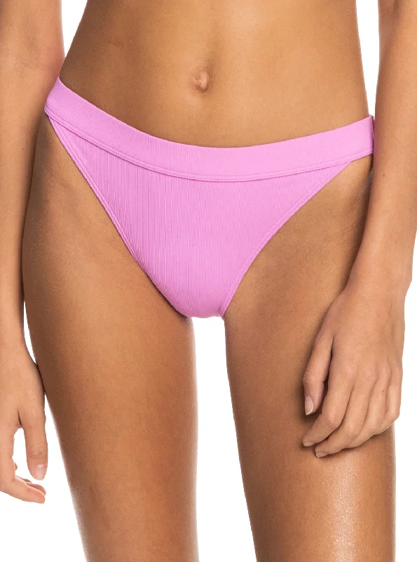 Women’s bikini bottoms beach party glow -Roxy Active SD Rib Bottom-Cyclamen