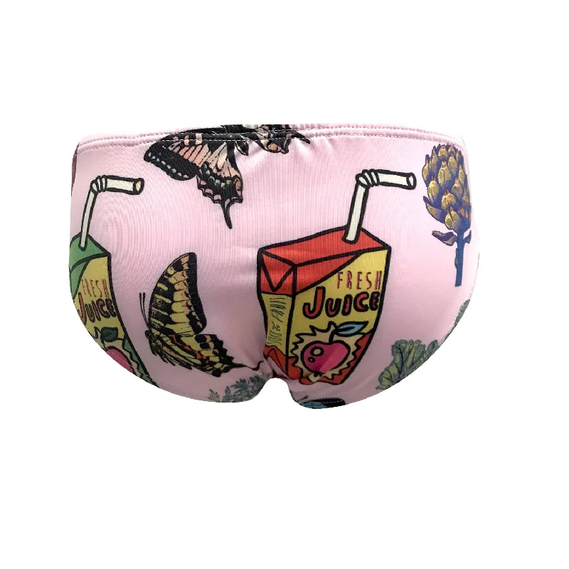 Women’s bikini bottoms sailor cool -Veggies And Butterflies Bikini Bottom Swimwear For Girls