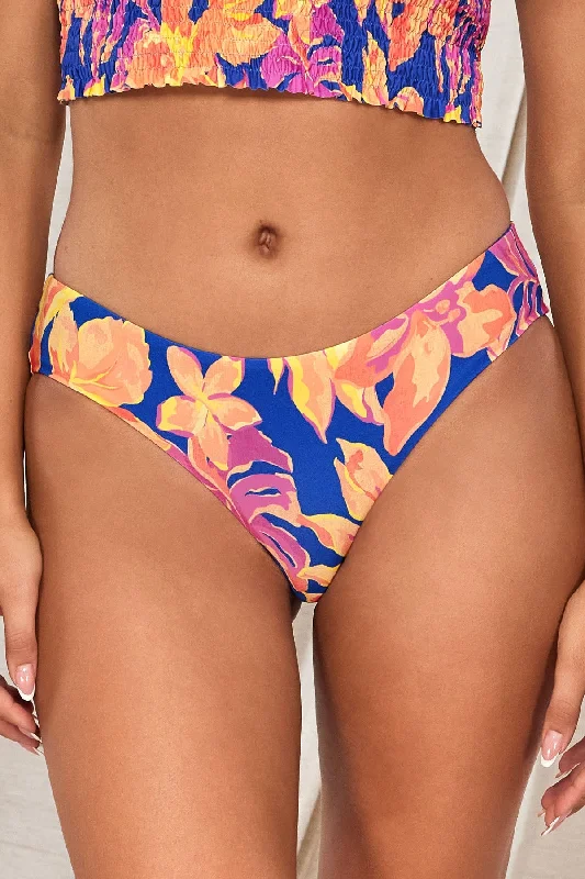 Women’s bikini bottoms maritime wave -Swim Systems Royal Tropics Hazel Hipster Bottom