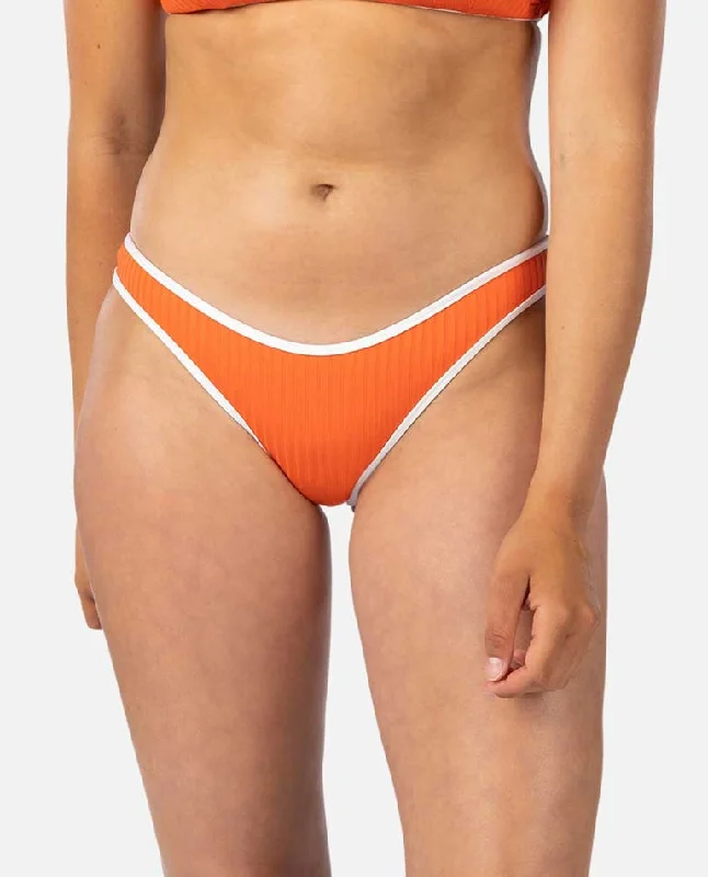 Women’s bikini bottoms junior vibe -Rip Curl Premium Surf High Leg Skimpy Bottom-Hot Orange