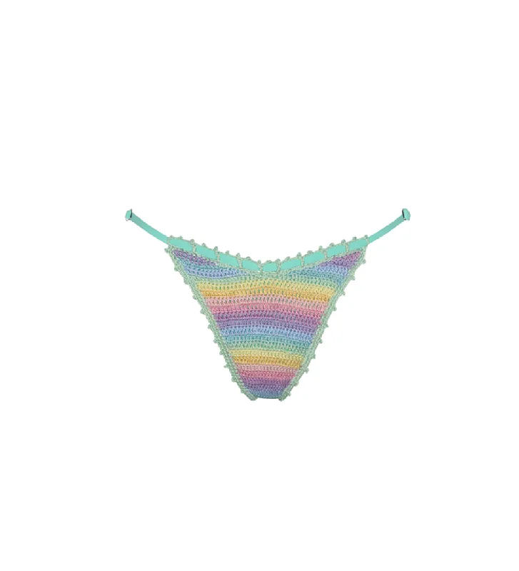 Women’s bikini bottoms camel chic -Trinidad Rainbow Crochet Bikini Bottom