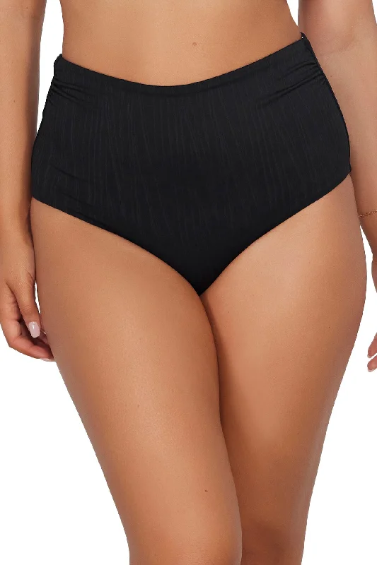 Women’s bikini bottoms high-end edge -Sunsets Venice Seagrass Texture Capri High Waist Bottom