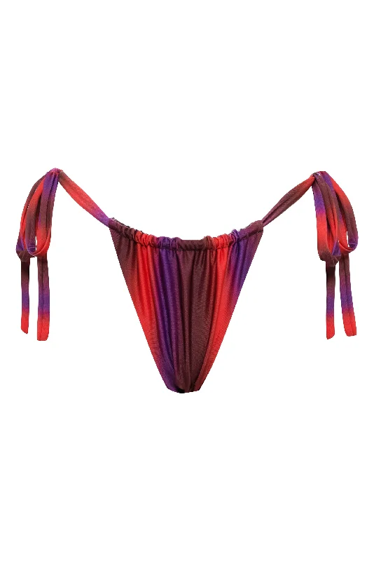 Women’s bikini bottoms ruffle detail -Maverick Bottoms- Puesta de Sol reversible Jungla