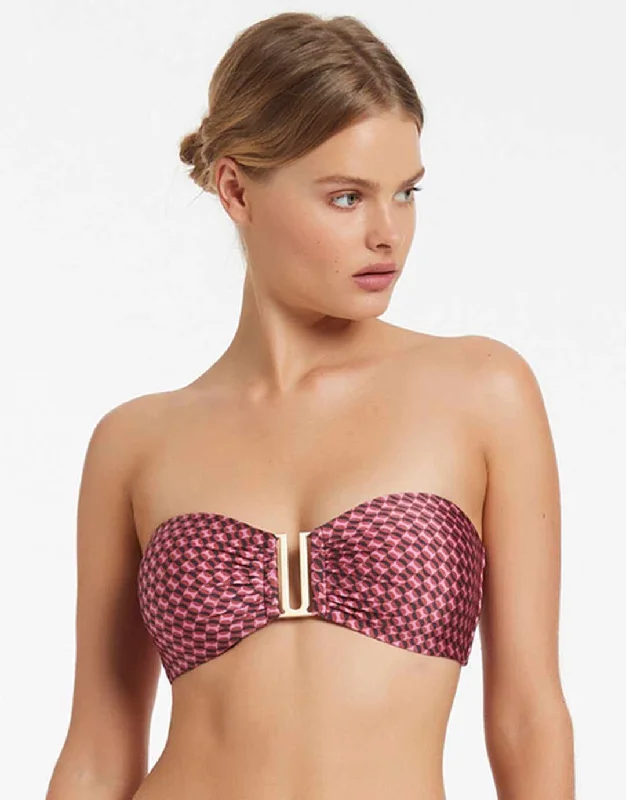 ladies bikini top soft hem -Lalita Bandeau Bikini Top - Orchid