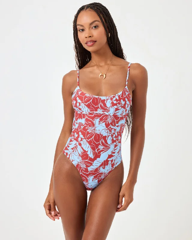 ladies one-piece swimsuit mass design -Eco Chic Econyl® Bree One Piece - Going Tropical