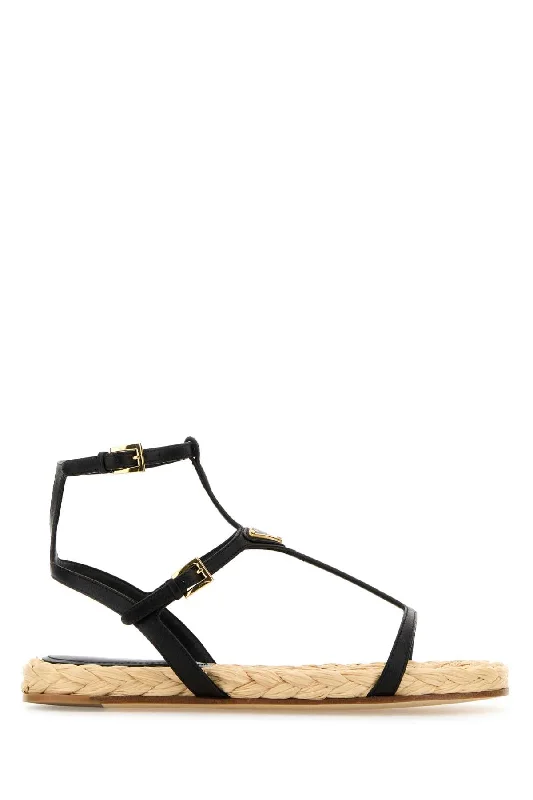 Women’s sandals abstract art -PRADA Chic Leather Sandals for Women