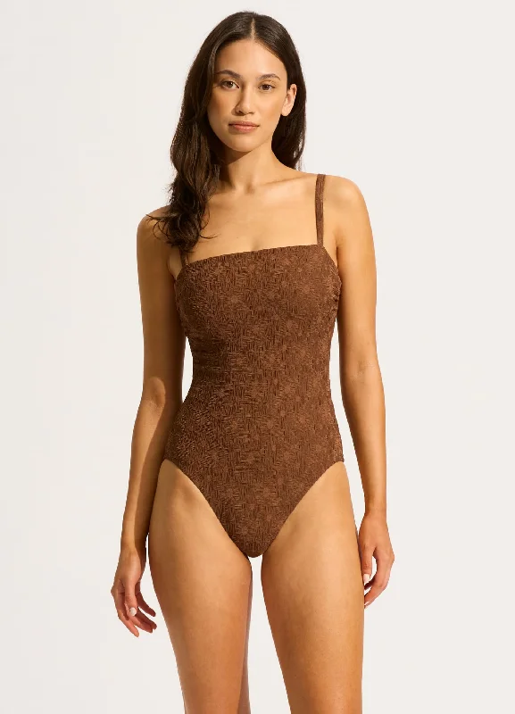 ladies one-piece swimsuit UPF rated -Marloe DD Cup One Piece - Tiramisu