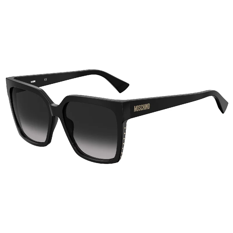 ladies sunglasses pine green -Moschino MOS079/S 807 579O(MOS10) Women's Black Sunglasses