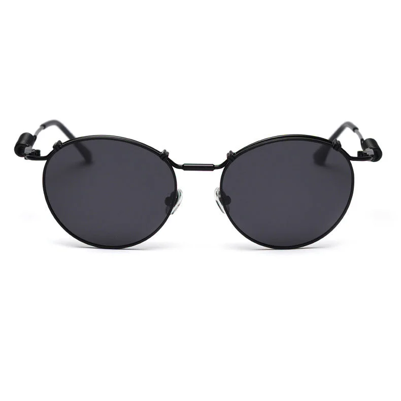 ladies sunglasses bead detail -Amande Round Full-Rim Sunglasses