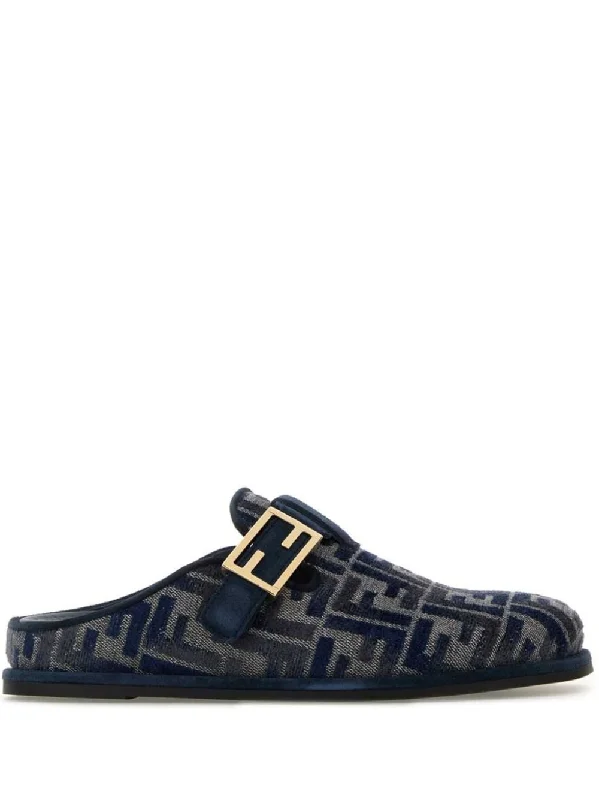 Women’s sandals themed print -FENDI Chic Chenille Slippers