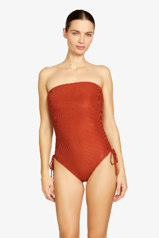 ladies one-piece swimsuit mango orange -ANGELA BANDEAU ONE PIECE