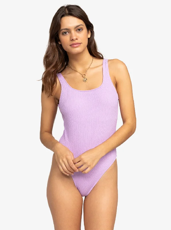 ladies one-piece swimsuit cool hues -Aruba One-Piece Swimsuit - Crocus Petal