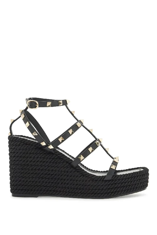 Women’s sandals crisscross pattern -VALENTINO GARAVANI Rockstud Wedge Sandals for Women