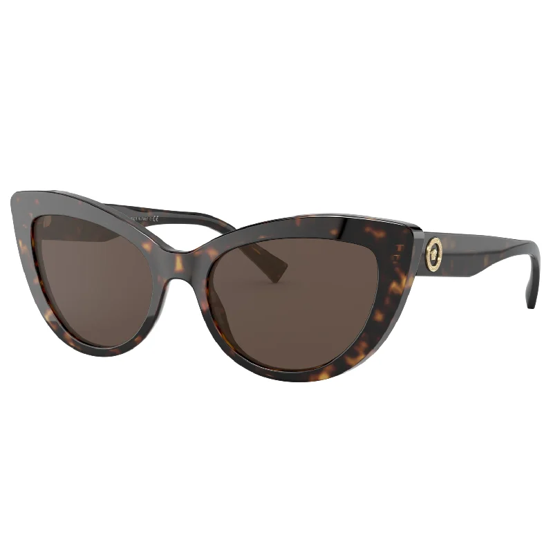 ladies sunglasses thin frame -Versace 0VE4388 108/73 54 (VER20 Ladies Dark Havana Sunglasses