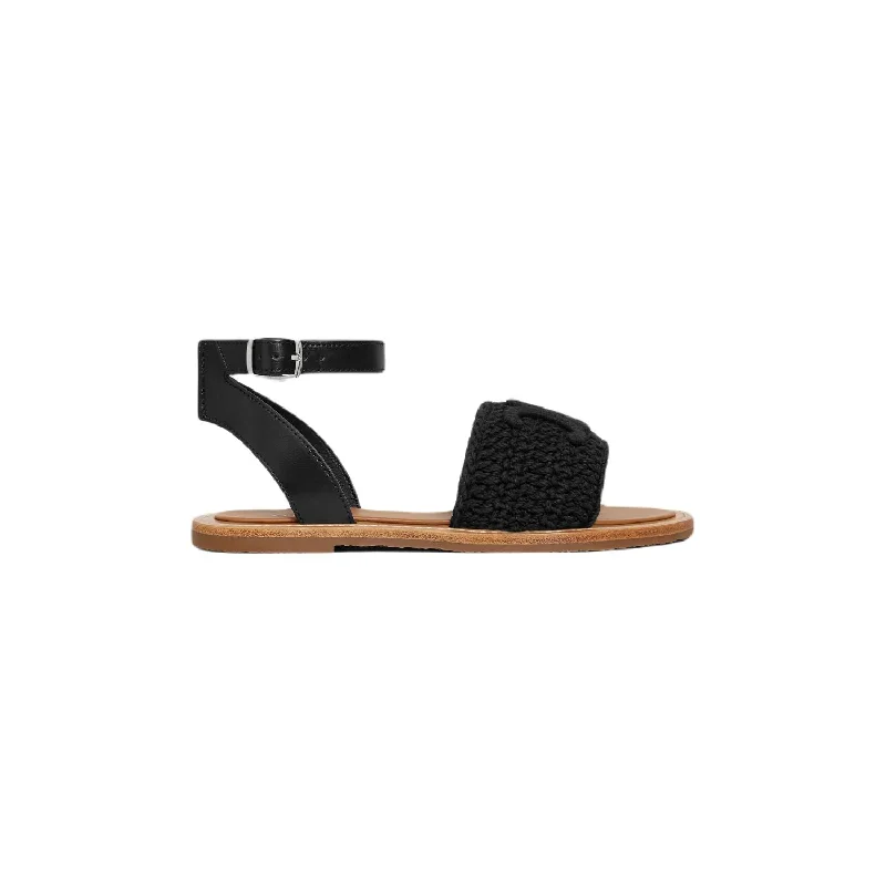 Women’s sandals zebra stripe bold -CELINE Lympia Mini Sandals for Women