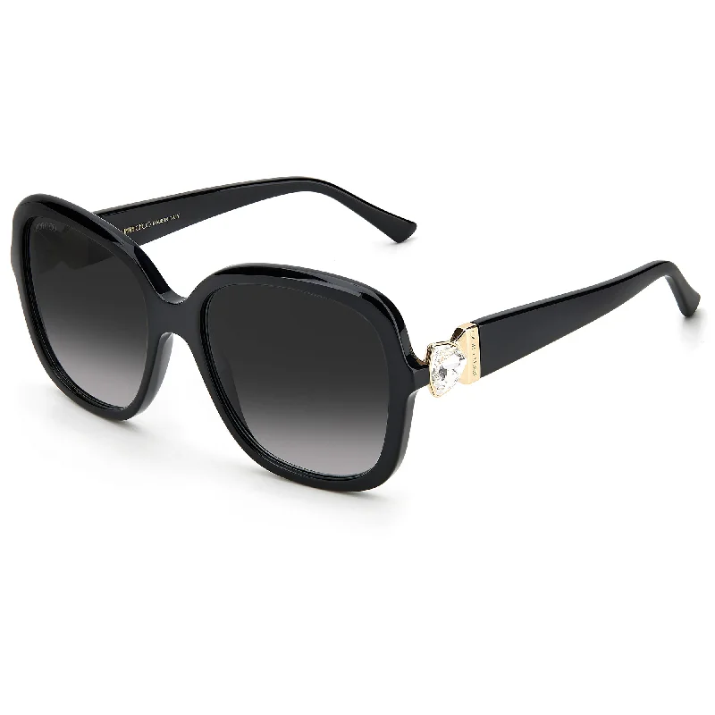 ladies sunglasses 80s spin -Jimmy Choo SADIE/S 807 569O (JC37) Ladies Black Sunglasses