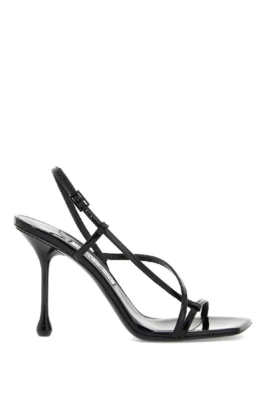 Women’s sandals thin strap delicate -JIMMY CHOO Sculptural Mini Sandals with Glossy Drop Heel